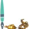 Purpledip Rare Miniature Brass Statue Set Lucky Turtle-Horse: Unique Collectible Gold Finish Fengshui Charm (11908) - Image 2
