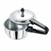 Pristine Induction Bottom Stainless Steel Pressure Cooker, 1.5 LTR with Free Tadka Pan 280ml