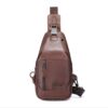 YUAN FAN VIP Genuine Leather Sling Bag Small,Chest Shoulder Bags for Men Outdoors Anti Theft Black