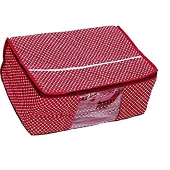 Fashion Bizz Fashion Bizz Maroon Large Quilted Printed Saree Cover Bag Set of 5 Pcs