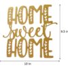 Purpledip Wooden Laser Cut Wall Hanging: Home Sweet Home, Golden (12378) - Image 5