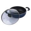 Vinod Non Stick Deep Kadai with Lid 3.1 Liters, Blue, 3.1 litres