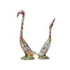 Handicrafts Paradise Pair of Kissing Swan/Duck Home Decor Showpiece - 7.25 inch (Multi Color) - Image 3
