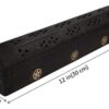 Purpledip Wooden Incense Stick Holder Cone Burner Stand Box: Storage Compartment, Ash Catcher: Hand Carved with Star Brass Inlay (11009A) - Image 5