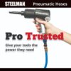 Steelman 50-Foot x 3/8-Inch ID Rubber Air Hose for Pneumatic Tools, 3/8-Inch Male NPT Brass Fittings, 300-PSI Working Pressure, Abrasion/Chemical Resistant, Premium Rubber - Image 5