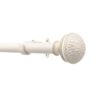 Deco Window 1 Inch Extendable 36"-66" Farmhouse Ivory Curtain Rod for Windows & Doors with Hammered Mushroom Finials & Brackets Set - Image 2