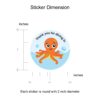 weRevel Underwater Aqua Theme Thank You Party Stickers, 40 Count, 2 Inches, Round, 20 Unique Designs - Image 3