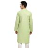 Sojanya (Since 1958, Men's Cotton Linen Green Checked Only Long Kurta, Size: 42