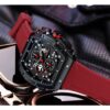 MF MINI FOCUS Men's Watch Fashion Tonneau Wrist Watches (Chronograph/Waterproof/Luminous/Calendar) Silicon Strap Quartz Watch for Men