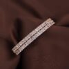 I Jewels 18k Rose Gold Plated Indian Wedding Bollywood Emerald CZ Diamonds Designer Brass Kada/Bangles Set Jewelry for Women (ADB305RG-c) Set of 2