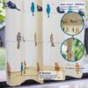 Urban Space Cotton Curtains for Door Bedroom, Living Room Printed Curtains with Tieback Pack of 2 Curtains - Door - 58W x 86L inches Humming Bird Blue - Image 3