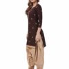 Miraan Women's Cotton Printed Readymade Salwar Suit XXXX-Large Brown - Image 2