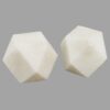 NikkisPride Handmade Marble Unique Geometric Shapes Paper Weight for Student Desktop Study Table Accessories Positive Energy - Set of 2 2 Inch Dia and 1.8 Inch Height White