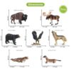 Volnau Safari Animal Figurines Toys 7PCS North America Figures Zoo Pack for Toddlers Kids Christmas Decoration Gift Preschool Educational Moose Wolf Bear Jungle Forest Woodland Set - Image 3