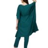 FIORRA Women's Poly Crepe Kaftan Kurta with Pant (Turquoise,M) (SET0043-M) - Image 2
