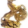 Purpledip Rare Miniature Brass Statue Set Lucky Turtle-Horse: Unique Collectible Gold Finish Fengshui Charm (11908) - Image 3