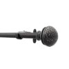 Deco Window 1 Inch Curtain Rod Telescoping Single Drapery Rod 36 to 66 Inches,Hammered Round Finials,Black Matte - Image 5