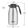 Milton Thermosteel Classic, 2000 ml | 68 oz | 2.1 qt. Stainless Steel Thermal Coffee Carafe, Hot and Cold for Long Hours, Vacuum Thermal Pot Flask for Tea a and Beverages, Rust and Leak-proof | Silver - Image 6