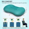 Betus Inflatable Camping Travel Pillow - Compressible, Compact, Comfortable, Ergonomic Ultralight Travel Pillow for Neck & Lumbar Support for Trips, Backpacking and Camping (Turquoise) - Image 4