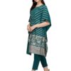 FIORRA Women's Poly Crepe Kaftan Kurta with Pant (Turquoise,M) (SET0043-M)