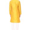 Manyavar Men's Full Sleeve Regular Fit Blended Kurta & Churidar Set (Yellow, X-Large) - Image 3