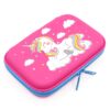 SOOCUTE Flying Unicorn Hardtop Pencil Case with Compartments - Kids Large Capacity School Supply Organizer Students Stationery Box - Girls Pen Pouch Cosmetic Bag (Hot Pink) - Image 2