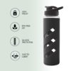 Treo By Milton Proteger 750 Borosilicate Glass Bottle With Silicon Protector, 725 ml, Black - Image 2