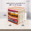 PrettyKrafts XL Saree Cover / sari organizer with handles and transparent front ( 15*12*15 In),(Pack of 2), Multi - Image 2