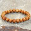EDMIRIA Unisex Adult Sandalwood Chandan Round Beads Yoga Meditation Handmade Elastic Stretchable Bracelet (Large Brown) - Image 2