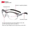 3M Safety Glasses with Readers, Nuvo Protective Eyewear, +2.5, ANSI Z87, Gray Frame, Clear Lens, Soft Nose Bridge, Side Shields