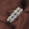 I Jewels 18k Rose Gold Plated Indian Wedding Bollywood Emerald CZ Diamonds Designer Brass Kada/Bangles Set Jewelry for Women Set of 2 (ADB312Min-b)