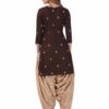 Miraan Women's Cotton Printed Readymade Salwar Suit XXXX-Large Brown