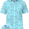 Tipsy Elves Mens Hawaiian Button Down Shirt - Tacosaurus (Blue) - Size Large - Image 7
