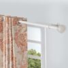 Deco Window 1 Inch Extendable 36"-66" Farmhouse Ivory Curtain Rod for Windows & Doors with Hammered Mushroom Finials & Brackets Set