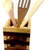 Purpledip Wooden Pen Stand or Cutlery Holder or Desk Organiser: Elegant Design (11876)