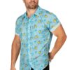 Tipsy Elves Mens Hawaiian Button Down Shirt - Tacosaurus (Blue) - Size Large - Image 3