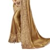 Nivah Fashion Women's Lycra Embroidery Saree with Unstitched Blouse Piece (NH.K817-Gold) - Image 2