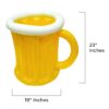 Windy City Noveties - Inflatable Beer Mug Cooler for Outdoor Backyard BBQ Pool Party | Cinco de Mayo Party Supplies, 4th of July, Summer Pool Party. - Image 3