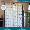 Urban Space Cotton Curtains for Door Bedroom, Living Room Printed Curtains with Tieback Pack of 2 Curtains - Door - 58W x 86L inches Humming Bird Blue - Image 2