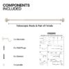 Deco Window 1 Inch Extendable 36"-66" Farmhouse Ivory Curtain Rod for Windows & Doors with Hammered Mushroom Finials & Brackets Set - Image 6