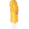 Manyavar Men's Full Sleeve Regular Fit Blended Kurta & Churidar Set (Yellow, X-Large)