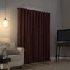 Sun Zero Greyson Faux Dupioni Silk Thermal Extreme Total Blackout Back Tab Curtain Panel, 50" x 63", Bordeaux Red