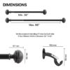 Deco Window 1 Inch Curtain Rod Telescoping Single Drapery Rod 36 to 66 Inches,Hammered Round Finials,Black Matte - Image 6