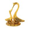 Handicrafts Paradise Swan Set Small On Metal Base Carved