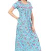 Soulemo Women's Cotton Paisley Maxi Nighty (499GM, sky, M) - Image 4