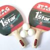 STAG Anywhere Everywhere Wood Table Tennis Playset, 2 Racquets & 3 Balls (White), Model: 328 WH - Image 2