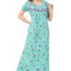 Soulemo Women's Cotton Paisley Maxi Nighty (499PXL, Pista Green, XL) - Image 4