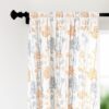 Encasa Homes Semi-Sheer Wide Rod Pocket Printed Polyester Curtains with Tie Back, Living Room, Bedroom, Kitchen Curtains, 55x63 inch Oranges Branches Print, 2 Panels - Image 2