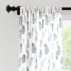 Encasa Homes Semi-Sheer Wide Rod Pocket Printed Polyester Curtains with Tie Back, Living Room, Bedroom, Kitchen Curtains, 55x83 inch Palm Leaves Print, 2 Panels - Image 2