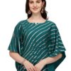FIORRA Women's Poly Crepe Kaftan Kurta with Pant (Turquoise,M) (SET0043-M) - Image 3